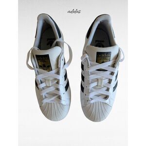 Adidas Superstar White Black Shell Toe Sneakers Gold Label Classic